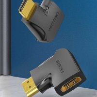 Адаптер HDMI Vertical Flat 270 градуса M/F - Vention, снимка 11 - Кабели и адаптери - 43022165