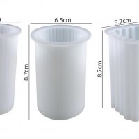 3D релефни цилиндър кръг колона силиконов молд форма за свещ смола гипс, снимка 4 - Форми - 37480200