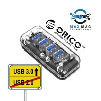 Orico хъб USB3.0 HUB 4 port Transparent - F4U-U3-CR, снимка 1 - Други - 43155335