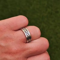 Мъжка сребърна халка, мъжки пръстен 17,68, снимка 4 - Пръстени - 40761247