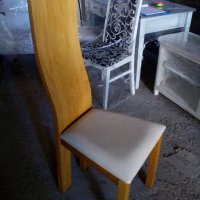 Стол с висока дървена облегалка, снимка 2 - Столове - 27213835