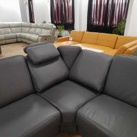 Тъмно сив кожен ъглов диван "TOULOUSE" - естествена кожа, снимка 11 - Дивани и мека мебел - 39688044