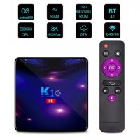 УНИКАЛЕН СМАРТ ТВ БОКС K10 Android tv ultra 8K tv box Bluetooth, снимка 3 - Приемници и антени - 37470333