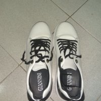 Мъжки спортни обувки, GIANNINI, бели, естествена кожа, 41 номер, снимка 1 - Ежедневни обувки - 34729243