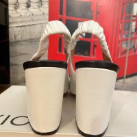 Обувки Kiomi блок ток бели естествена кожa, снимка 4 - Дамски обувки на ток - 39230061