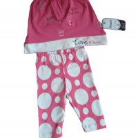 Сет от две части за бебе момиче в розово и бяло, снимка 4 - Комплекти за бебе - 37800477