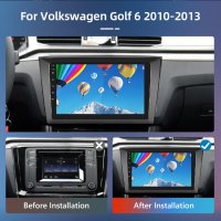 Мултимедия, Двоен дин, Навигация за VW Golf 6, за Volkswagen, плеър 9“, екран, Android, Голф, шест, снимка 3 - Аксесоари и консумативи - 38380015