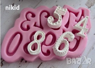 Едри числа цифри с релеф силиконов молд форма фондан шоколад гипс, снимка 1