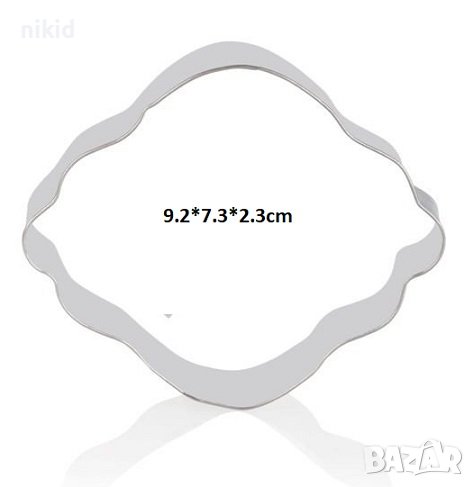 Ромбоидна голяма рамка метална форма резец табела за сладки бисквитки, снимка 1