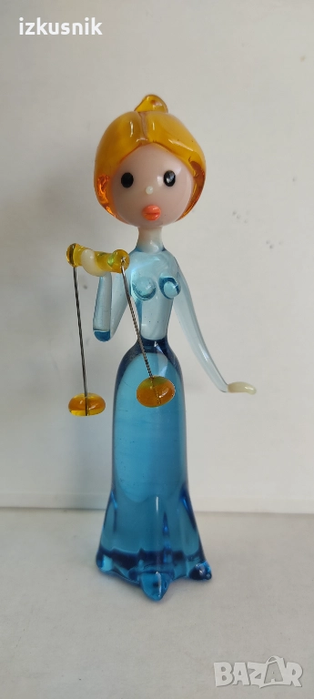 Стъклена фигурка Зодия Везни от Jaroslav Brychta, снимка 1