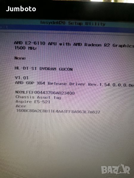 Acer e5-521 amd E2-6110 4 ядрен на части, снимка 1