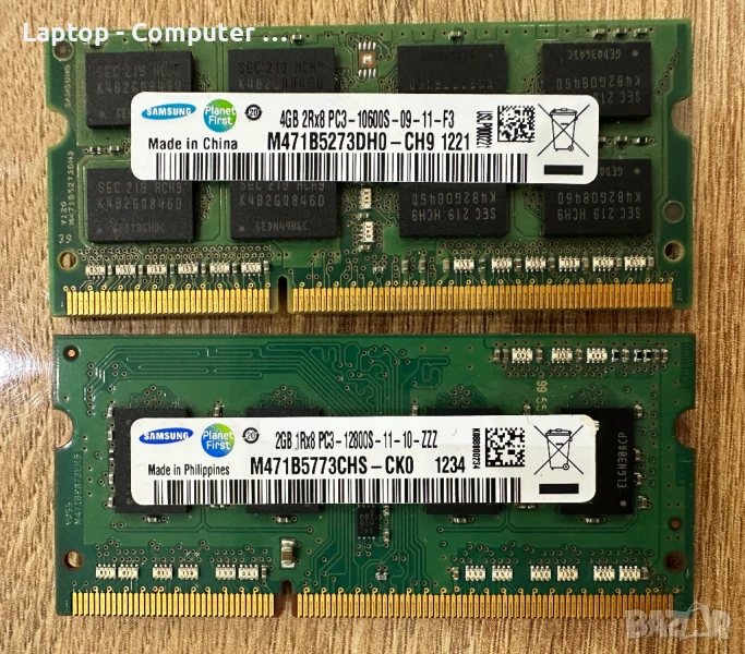 Рам памет за лаптоп Samsung 6GB (4GB+2GB), снимка 1