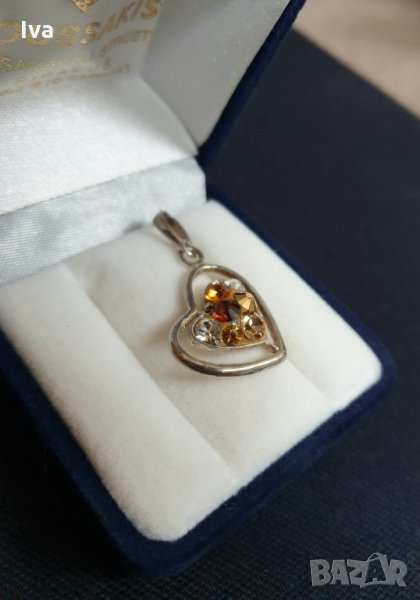 Висулка сърце сребро със Swarovski, снимка 1