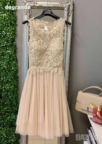 Официална рокля с тюл и дантела, снимка 1