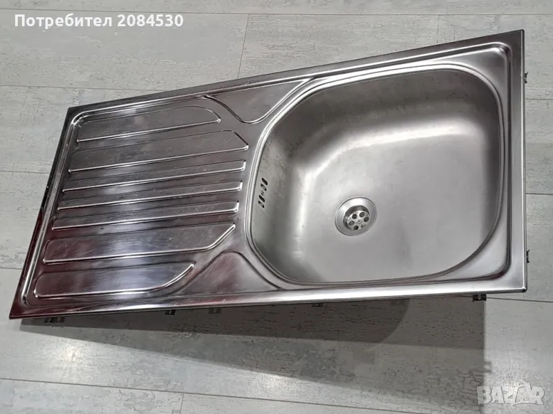 Емайлирана мивка със сифон- 86/43,5 см, снимка 1