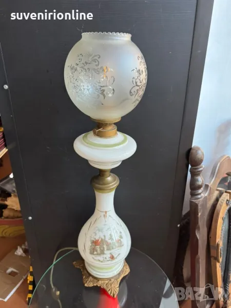 старинна стъклена лампа, снимка 1