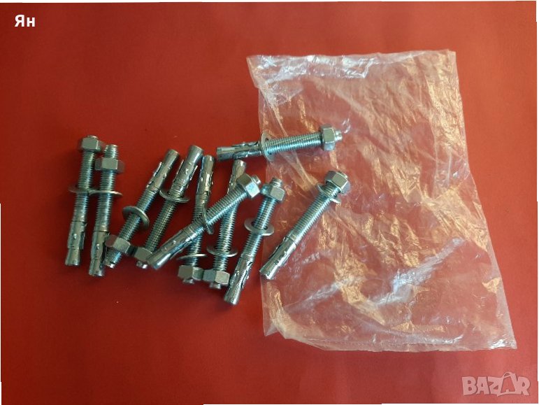  Анкер Сегментен Поцинкован с Гайка М12x100x30-10 броя , снимка 1