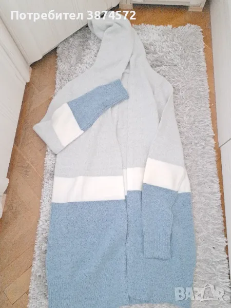 Дамска дълга жилетка с качулка, снимка 1