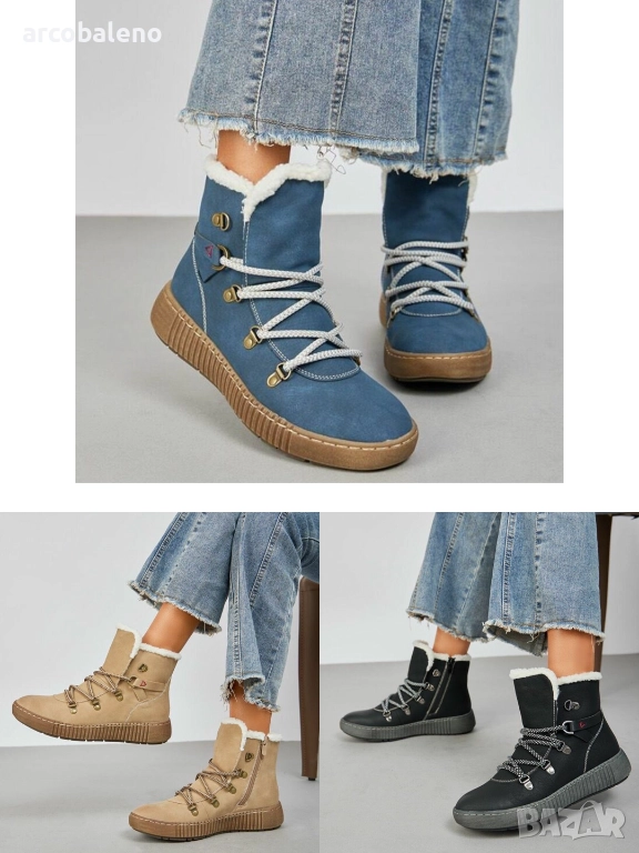 Дамски боти с връзки, 3цвята , снимка 1