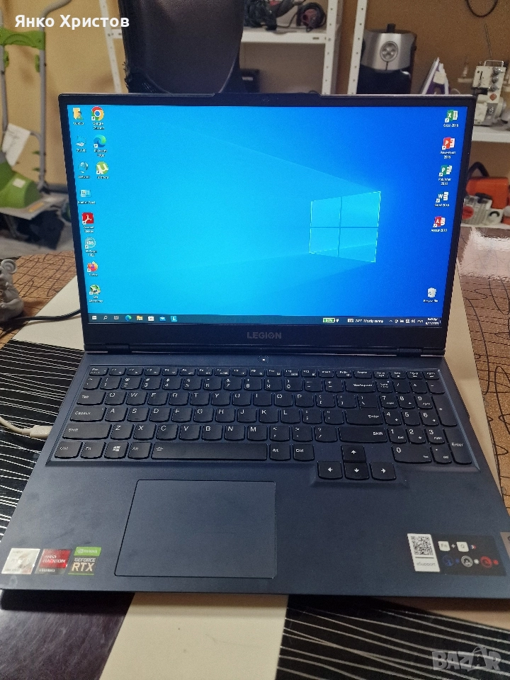 Lenovo Legion 5 ryzen 5600H NVIDIA RTX3600 16GB ram, снимка 1