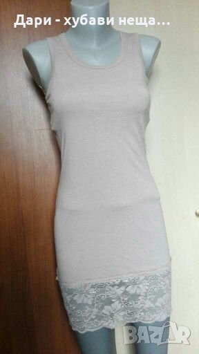 Бежов памучен потник/туника🌹S, S/M🌹арт.096, снимка 1