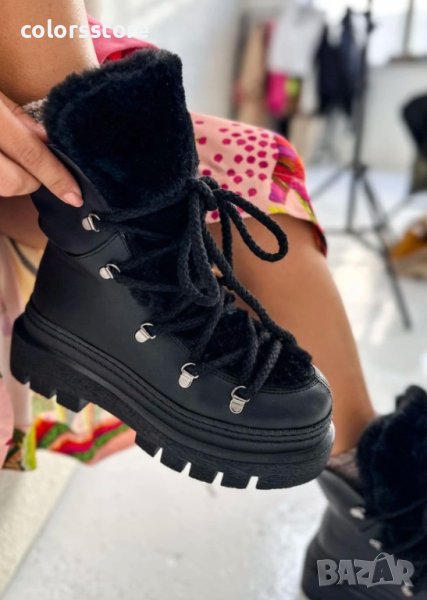 Боти на платформа - черни - BPUH1, снимка 1