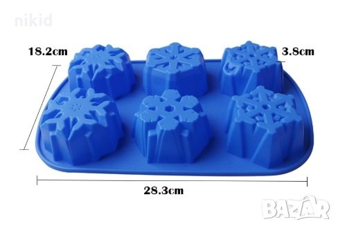 1 вид 6 дълбоки големи Снежинки снежинка силиконов молд форма за гипс сапун калъп свещ, снимка 1