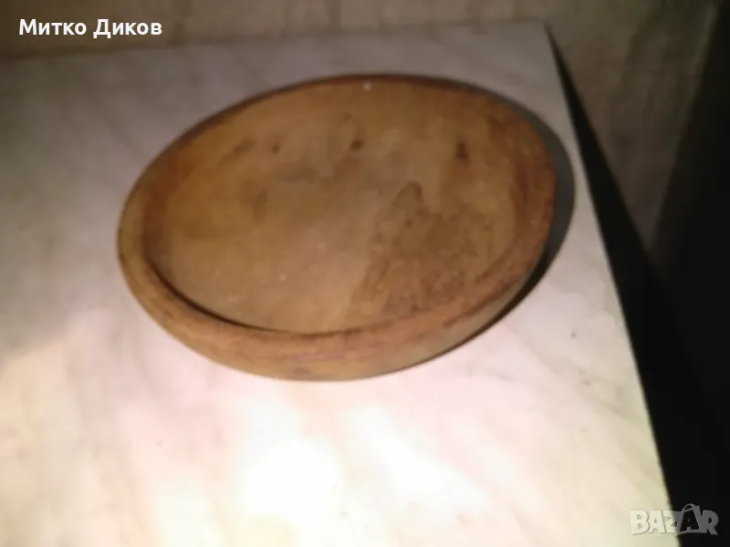 Дървена купа от соца Фи 160мм и Н-38мм, снимка 1