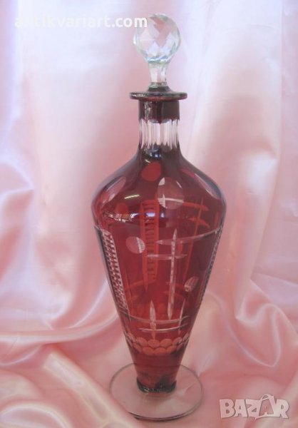 Стара Много голяма Кристална Гарафа, снимка 1