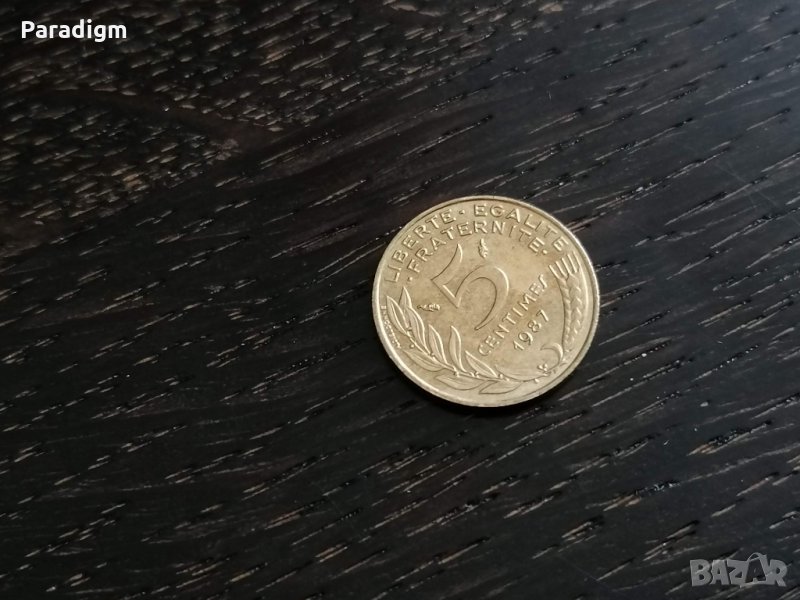 Монета - Франция - 5 сентима | 1987г., снимка 1