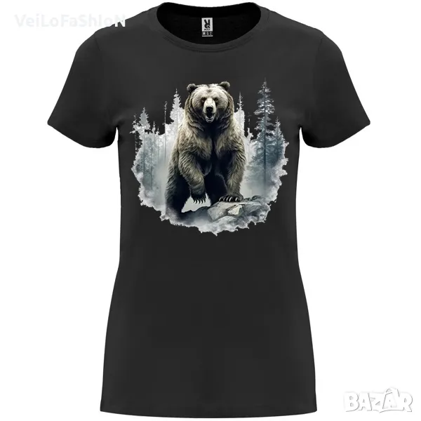 Нова дамска тениска с Мечка в черен цвят , снимка 1