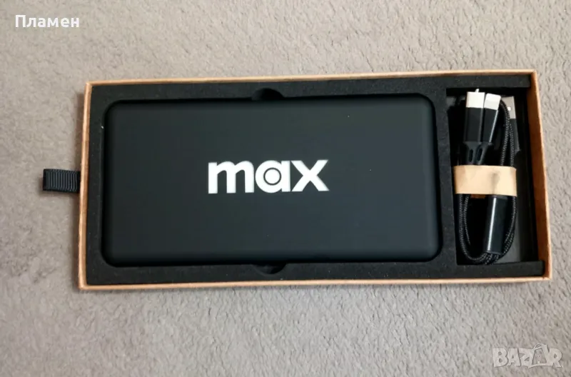 Външна батерия MAX, 8000 mAh, Черен, снимка 1