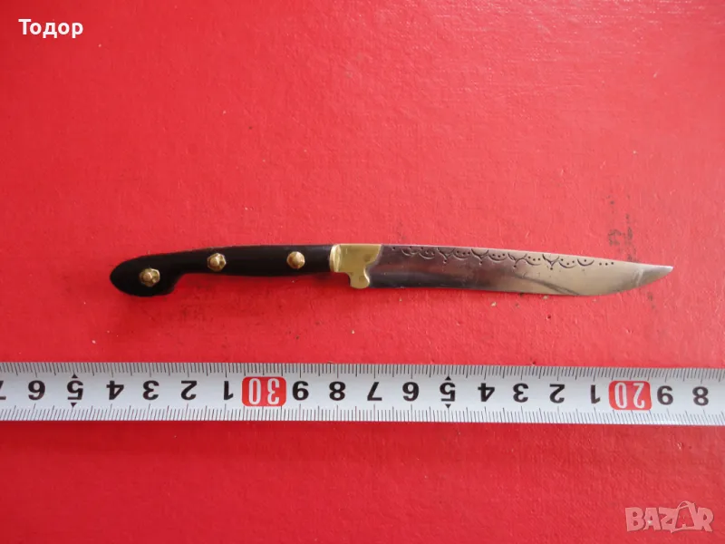 Ергенски нож каракулак рог гравюри , снимка 1