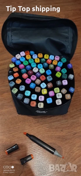 Комплект от маркери с алкохолна основа с две страни и калъф за съхранение - 48бр/60бр/80бр, снимка 1