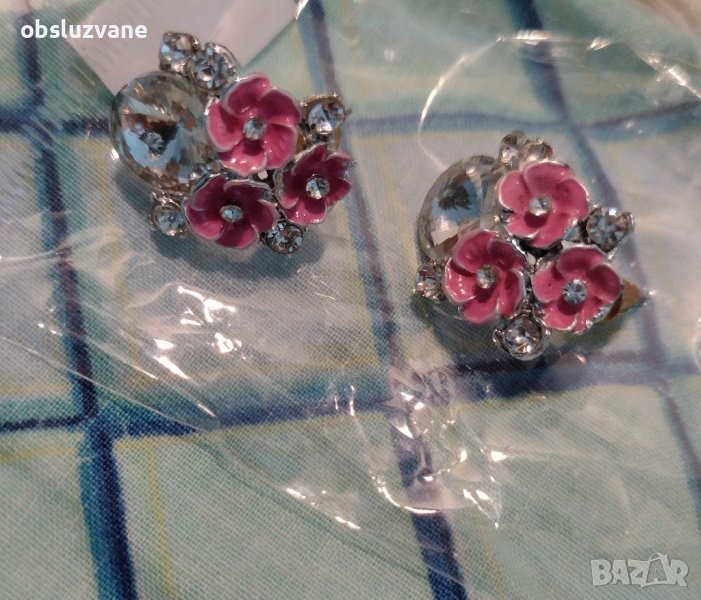 Искрящи обеци в розово 💥💥, снимка 1