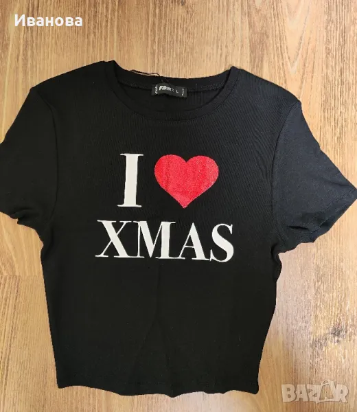 Нови коледни тениски I love xmas, различни размери , снимка 1