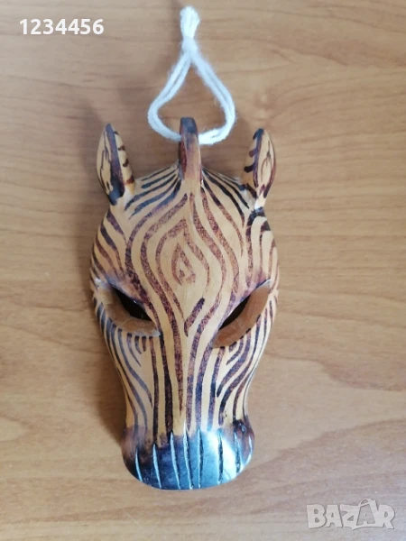 Дървена маска зебу от о.Мадагаскар 11/6 см. - 10 лв., снимка 1