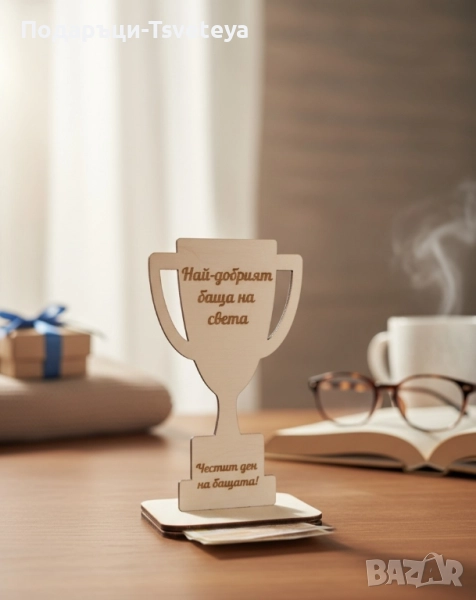 Най-добрият баща -дървена купа, снимка 1