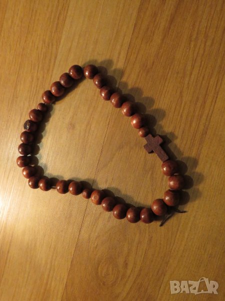 Старинна православна броеница с кръст разпятие  Исус Христос религия, снимка 1