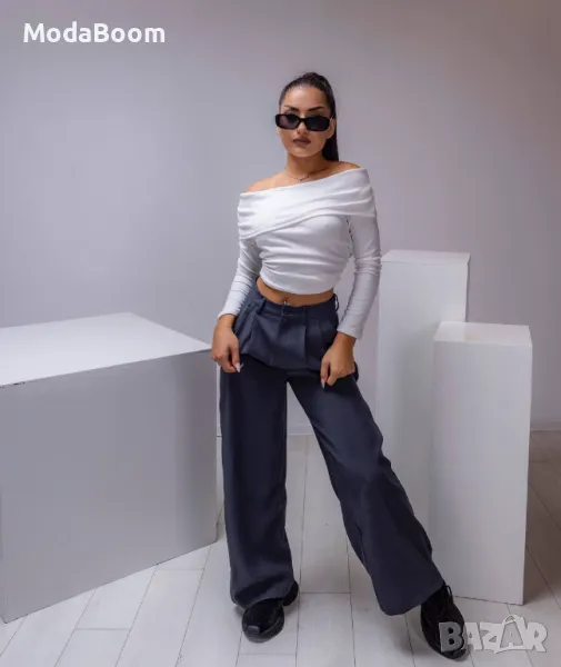 Дълга бяла дамска блузка , снимка 1