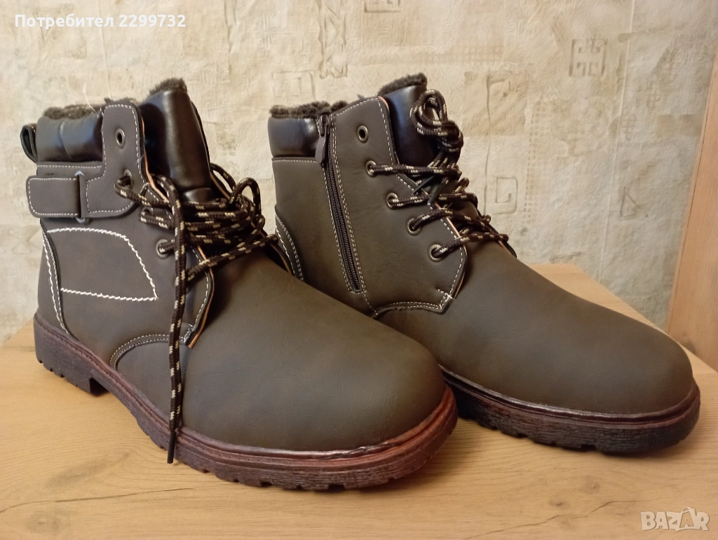 Нови топли мъжки боти № 43 – кафяви, снимка 1
