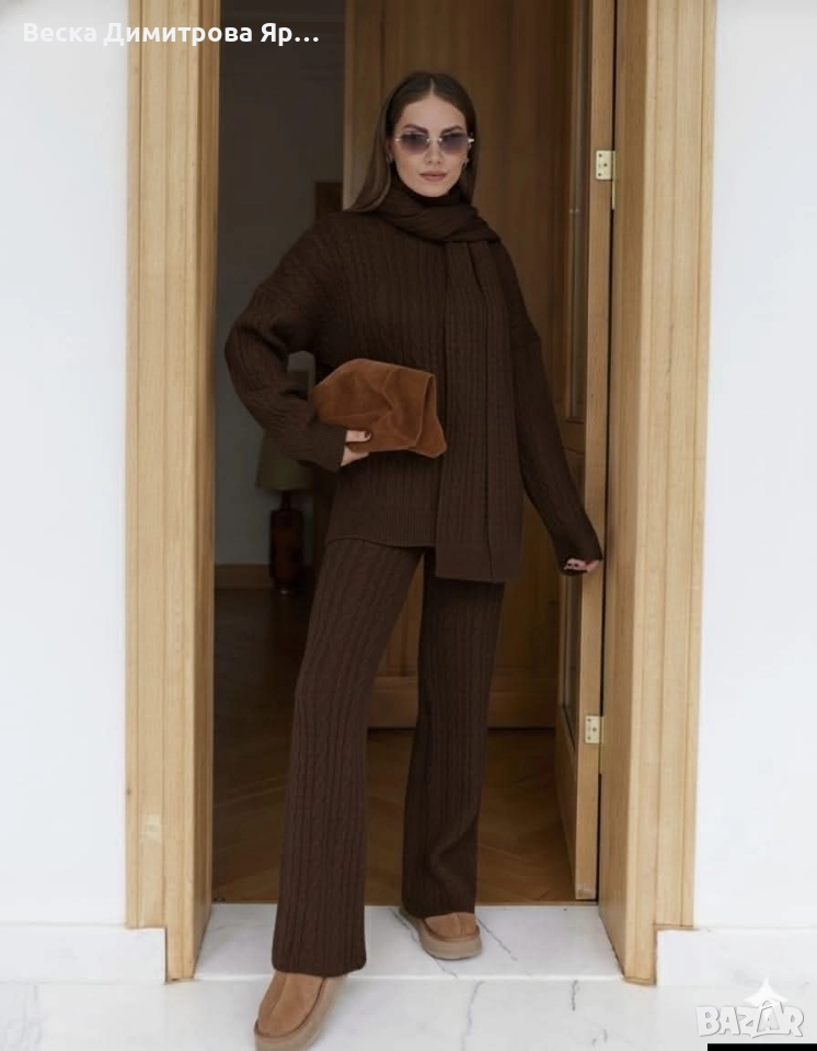 Дамски комплект фино плетиво , снимка 1