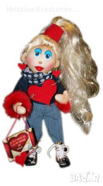 Сувенирна кукла "Валентинка", снимка 1