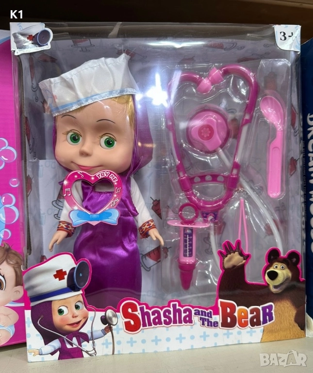 Музикален докторски комплект с аксесоари Маша и Мечока, снимка 1