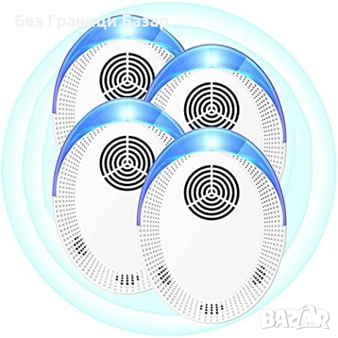 Нов Ултразвуков уред против комари, хлебарки, мишки – 4 броя комплект