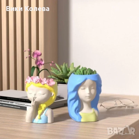 Силиконов молд за кашпа – нежна арт фигурка, снимка 4 - Форми - 52913620