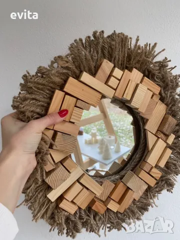  Ръчна изработка! Огледала от естествени материали! , снимка 6 - Декорация за дома - 48398995