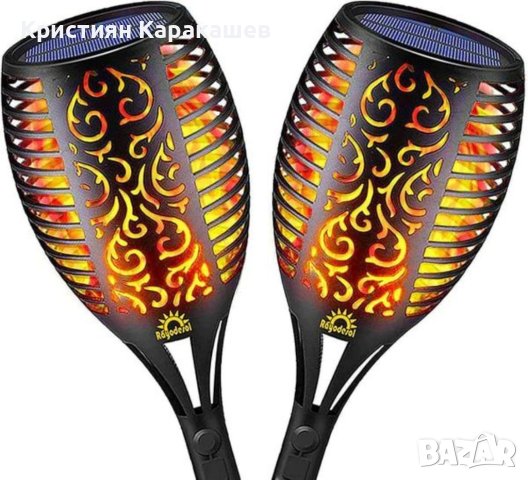 Соларни лампи за градина 2 броя ФАКЛИ, снимка 1