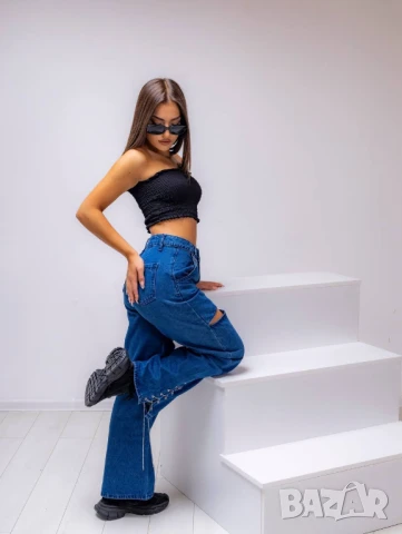 Ефектни сини дънки, снимка 2 - Дънки - 50754821