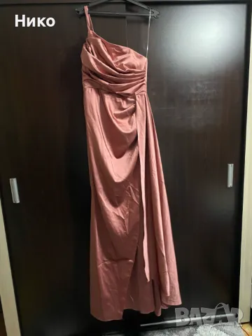 Сатенена рокля , снимка 2 - Рокли - 50063408